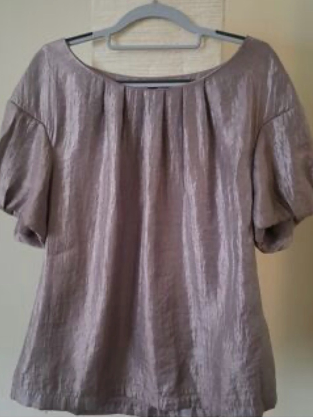 Ann Taylor Iridescent Lavender Short-Sleeve Blouse